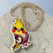 Load image into Gallery viewer, Cockatiel Acrylic Jewelry | Hanging Earrings, Post Earrings & Necklace