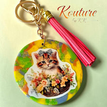 Load image into Gallery viewer, Kitty Cat Keychain – Handmade Polymer Clay | Cat Lover Gift - Kouture by KK
