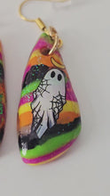 Load and play video in Gallery viewer, Spooky Ghost Polymer Clay Earrings
