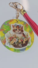 Load and play video in Gallery viewer, Kitty Cat Keychain – Handmade Polymer Clay | Cat Lover Gift - Kouture by KK
