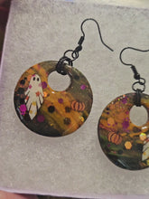 Load and play video in Gallery viewer, Halloween Ghost &amp; Pumpkin Resin Earrings – Handmade Dangle Earrings
