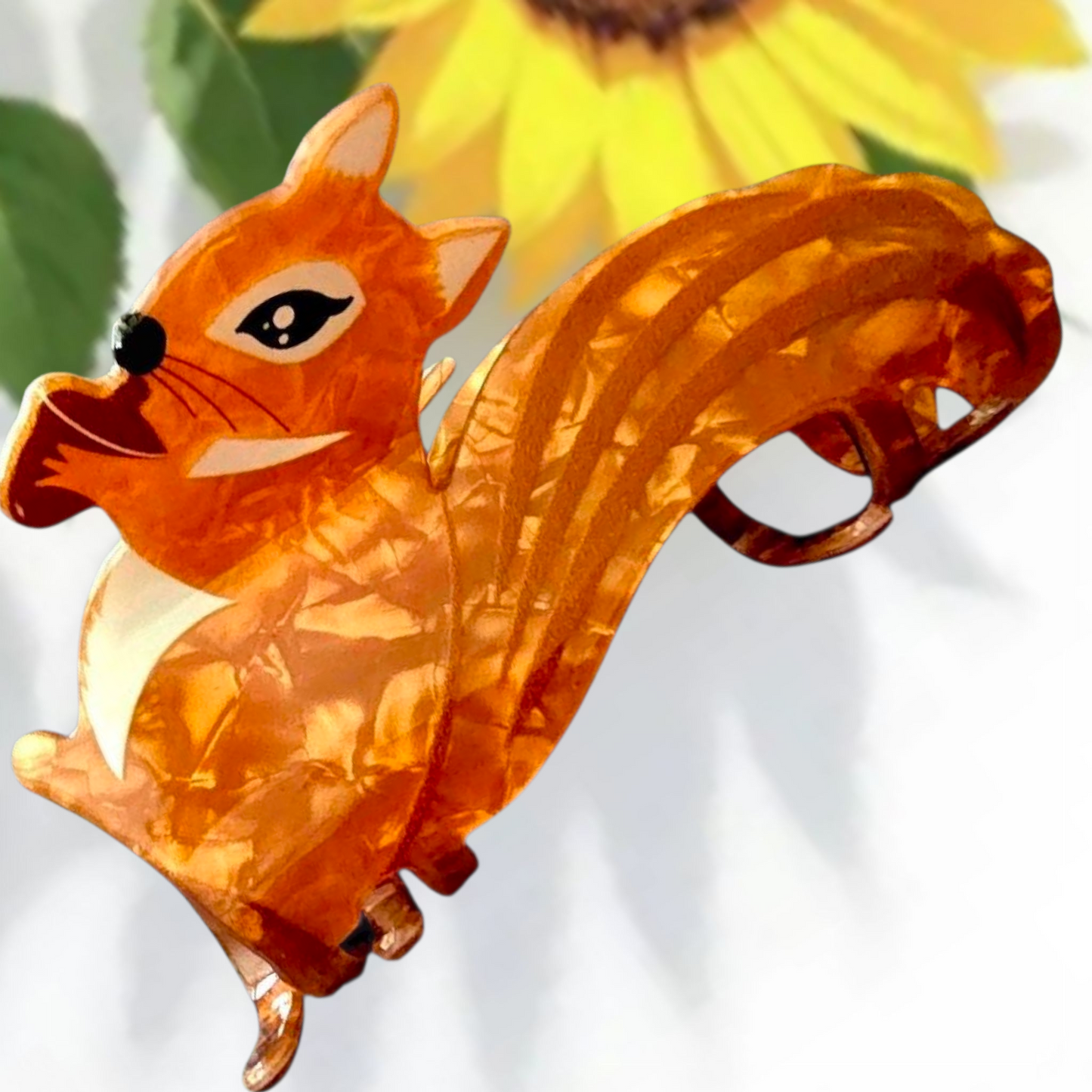 Squirrel Hair Claw Clip – Fall Animal Style Hair Accessory