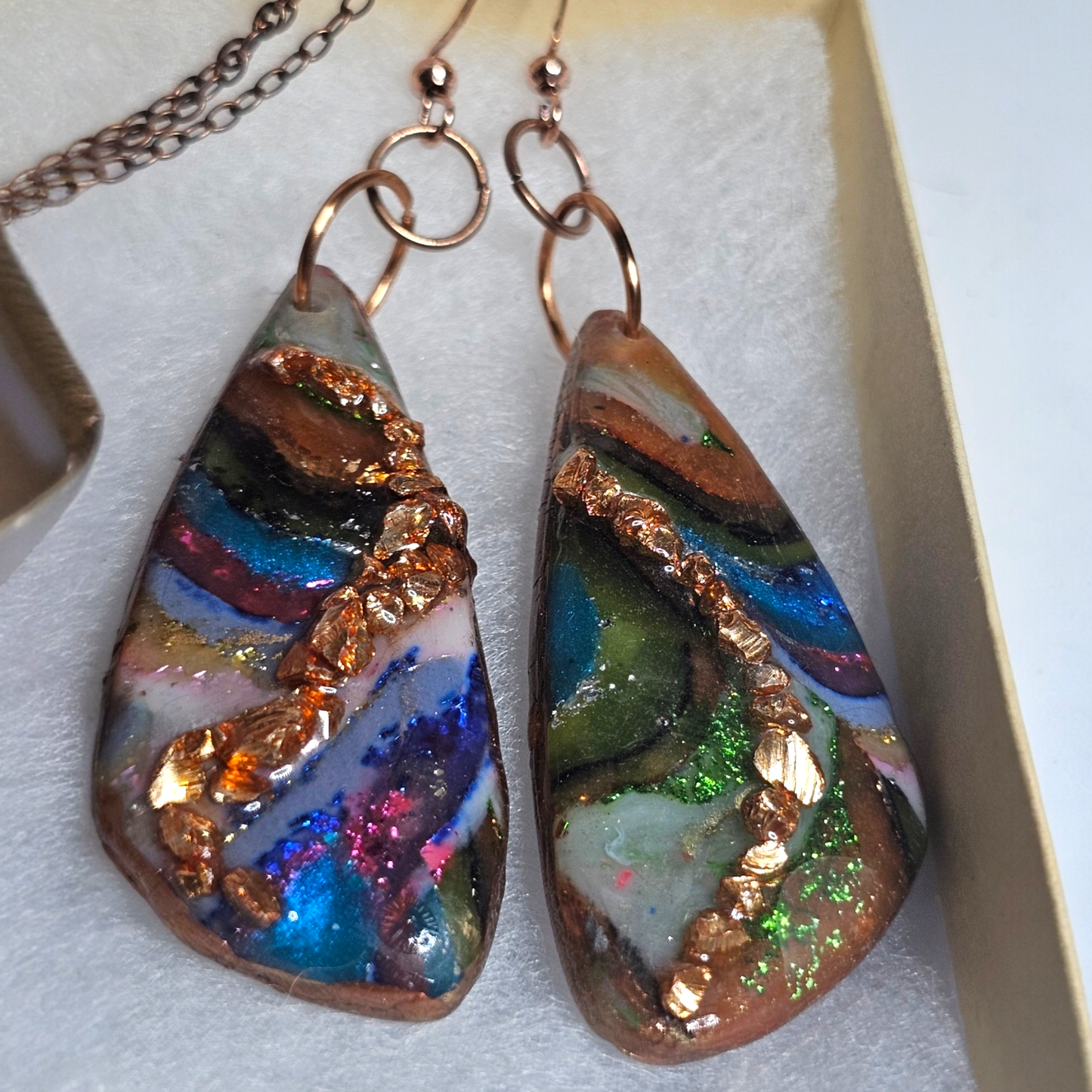 Copper Dreams — Polymer Clay Pendant & Earring Set | Signature Sculpted Collection