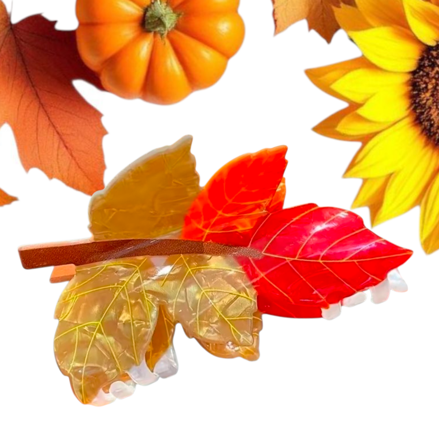 Fall Leaves Hair Claw Clip – Autumn Leaf Hair Accessory for Women