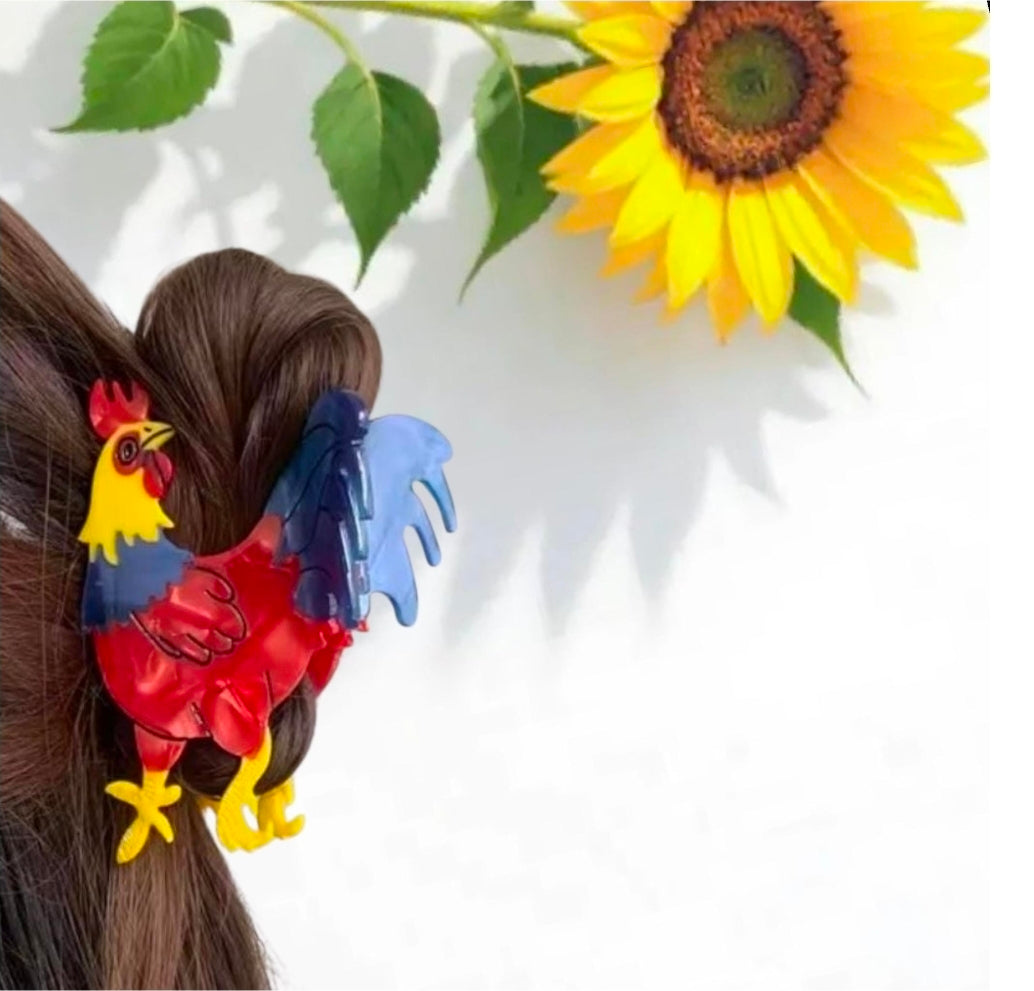 Rooster Hair Claw Clip