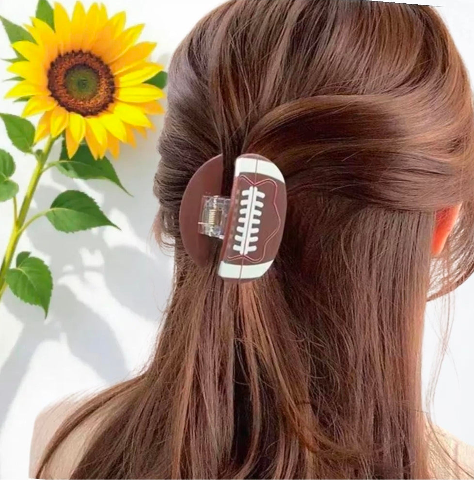Football Hair Clip – Game Day Claw Clip for Women and Football Fans