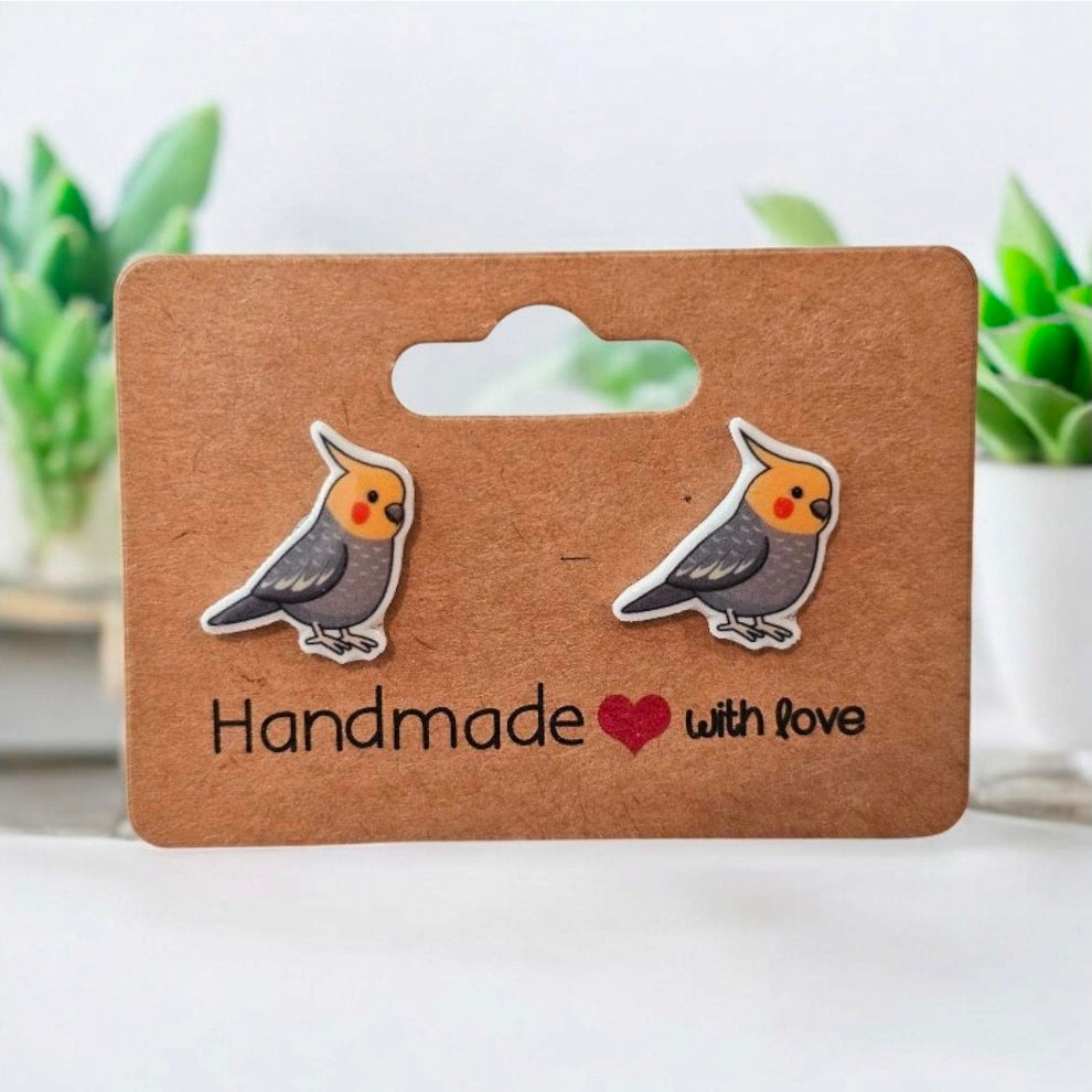 Cockatiel Bird Post Earrings - 4 Adorable Styles