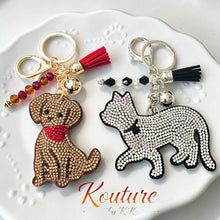 Load image into Gallery viewer, Rhinestone Dog &amp; Cat Keychains — with Tassel &amp; Crystal Beads. Dog &amp; Cat Bag and Tote Charm
