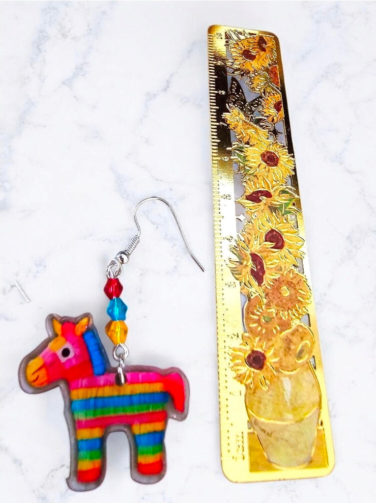 Piñata Donkey Earrings – Rainbow Fiesta Dangle Earrings
