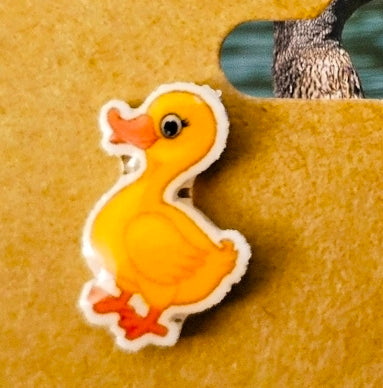 Acrylic Duck Earrings – Yellow Duck Studs for Any Occasion