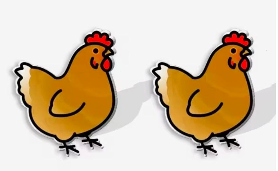 Chicken and Rooster Acrylic Post Earrings - 3 Styles