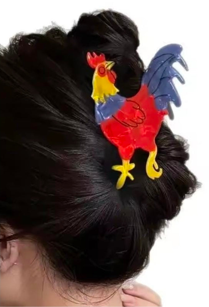 Rooster Hair Claw Clip