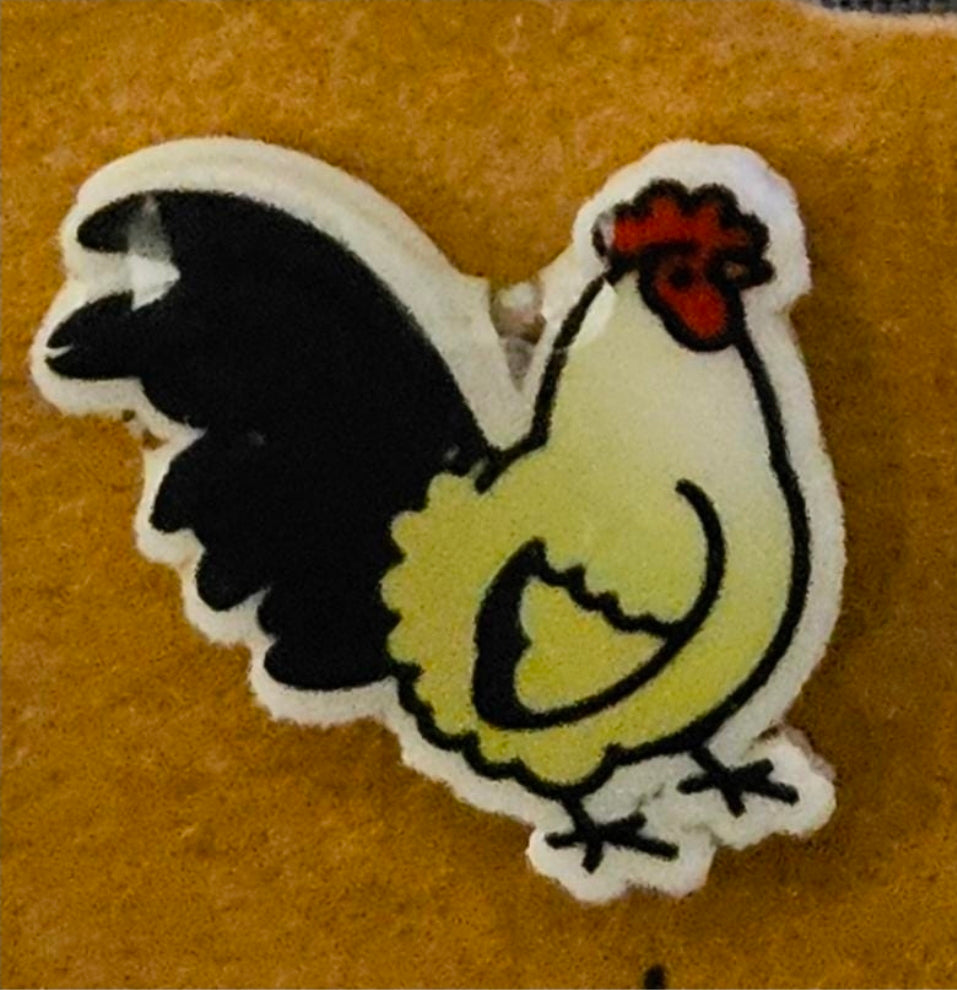 Acrylic Rooster Post Earrings