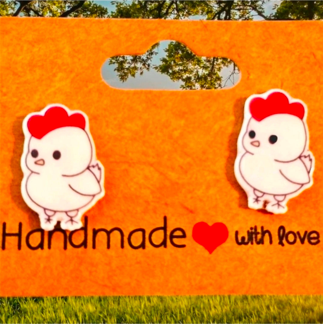 Bird Lover Post Earrings – Blue and Gold Macaw or Baby Chick Studs