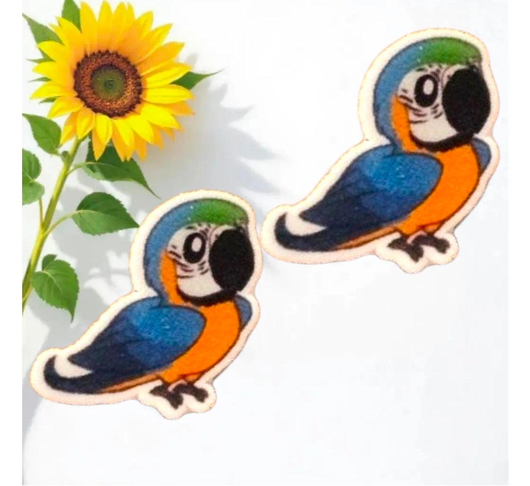 Bird Lover Post Earrings – Blue and Gold Macaw or Baby Chick Studs