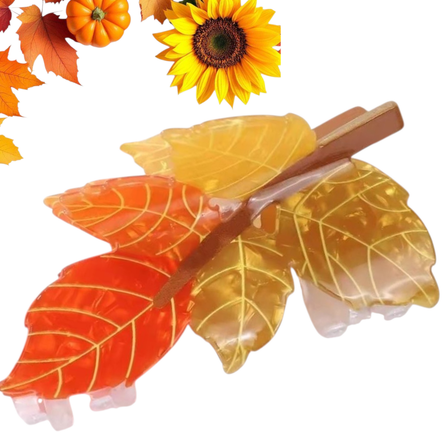 Fall Leaves Hair Claw Clip – Autumn Leaf Hair Accessory for Women