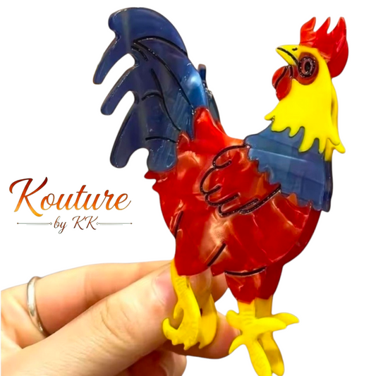 Rooster Hair Claw Clip