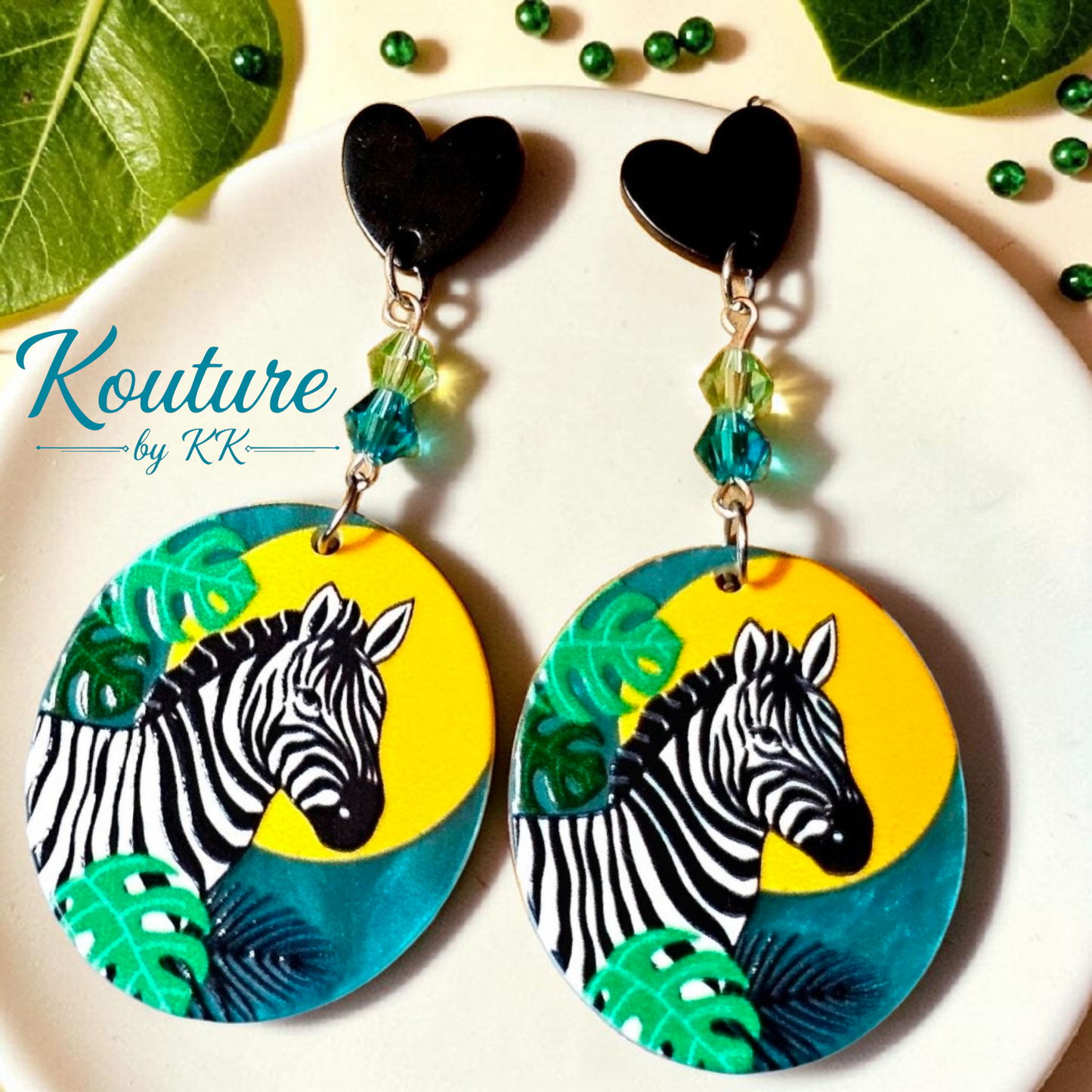 Zebra Tropical Acrylic Earrings