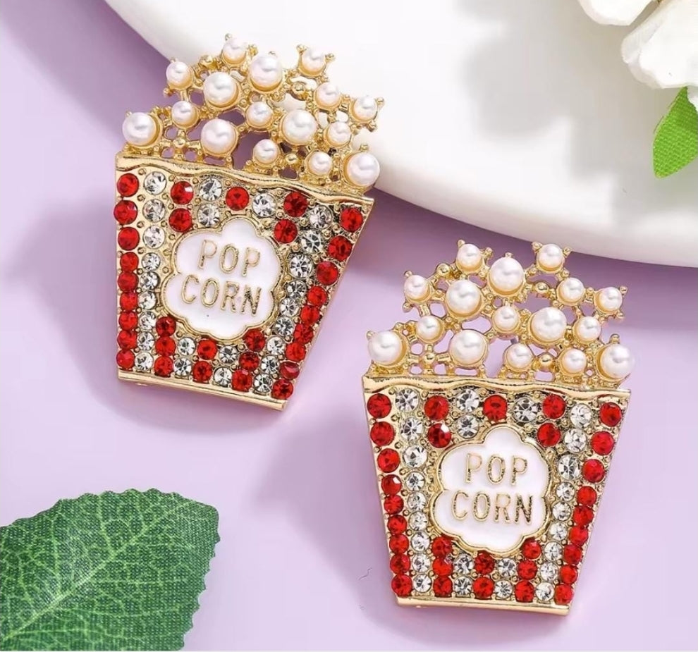 Popcorn Movie Night Earrings – Food Jewelry